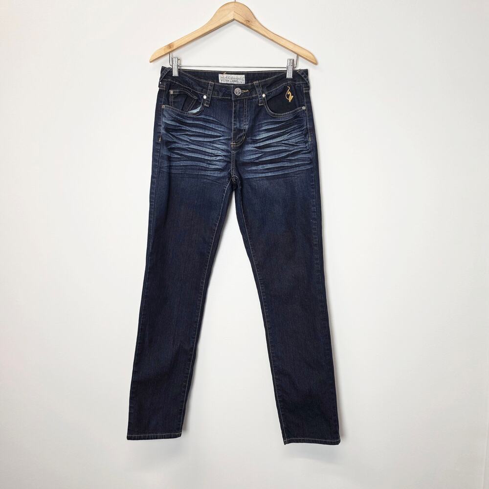 Vintage Baby Phat High Rise Straight Leg Jeans Dark Wash Sz 9 Y2K